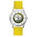 Men's Yellow Leather Strap Watch